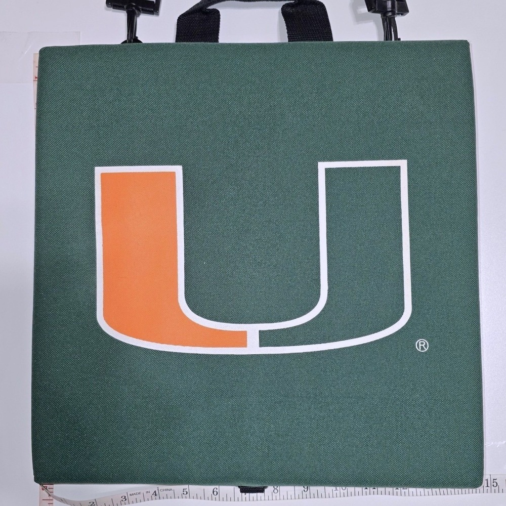 Miami Hurricanes Stadium Seat Cushion Green Portable Bleacher Chair The U Logo